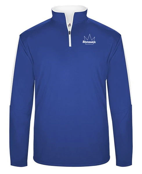 Brunswick Mens 1/4-Zip Sport Pullover Royal/White 3 Brunswick Mens 1/4-Zip Sport Pullover Royal/White