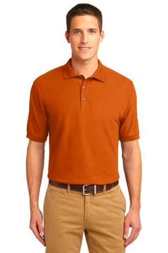 Port Authority Mens Silk Touch Polo Shirt Texas Orange 3 Port Authority Mens Silk Touch Polo Shirt Texas Orange