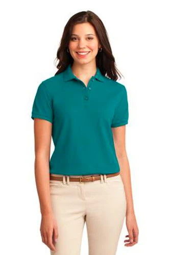 Port Authority Womens Silk Touch Polo Shirt Teal Green 3 Port Authority Womens Silk Touch Polo Shirt Teal Green