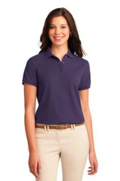 Port Authority Womens Silk Touch Polo Shirt Eggplant