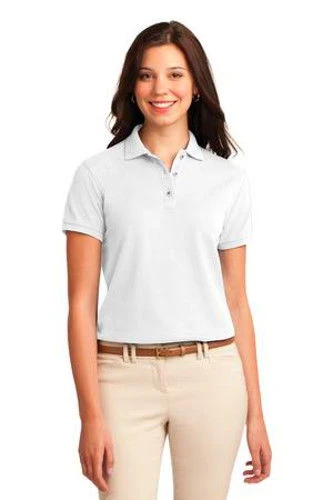 Port Authority Womens Silk Touch Polo Shirt White 3 Port Authority Womens Silk Touch Polo Shirt White