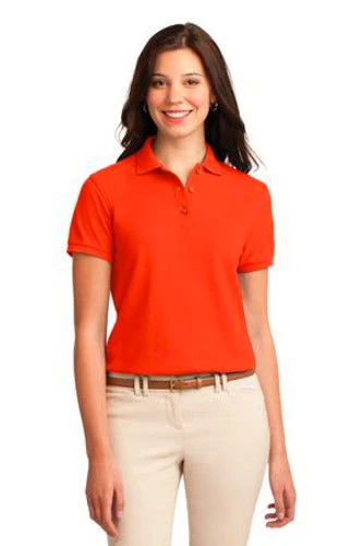 Port Authority Womens Silk Touch Polo Shirt Orange 3 Port Authority Womens Silk Touch Polo Shirt Orange