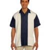 Harriton Men's Two-Tone Bahama Cord Camp Shirt Navy/Creme 1 Harriton Men's Two-Tone Bahama Cord Camp Shirt Navy/Creme -Bowling Equipment Store 8f0e9d27 daa3 4eb6 a27c 58a29df204d6