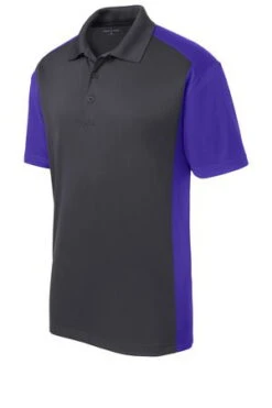 Sport-Tek Mens Colorblock Micropique Sport-Wick Polo Grey/Purple -Bowling Equipment Store a221c4fa 0bab 435d ab31 66840dbfb3b1
