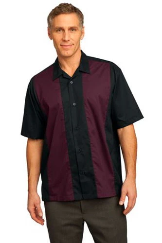 Port Authority Retro Camp Shirt Black/Burgundy 3 Port Authority Retro Camp Shirt Black/Burgundy