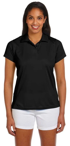 Harriton Womens 4 Oz Polytech Polo Black 3 Harriton Womens 4 Oz Polytech Polo Black