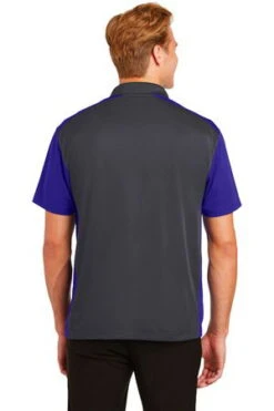 Sport-Tek Mens Colorblock Micropique Sport-Wick Polo Grey/Purple -Bowling Equipment Store c8fc74b8 0def 47e6 98fd 0d999de7e506