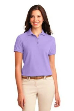 Port Authority Womens Silk Touch Polo Shirt Lavender